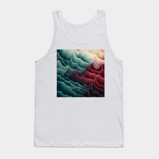 Cool Toned Abstract Wave Illustration Tank Top